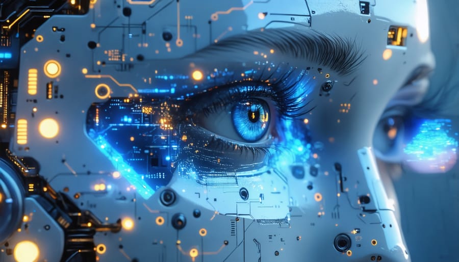 Person studying and taking notes while learning on laptop computer at home workspace